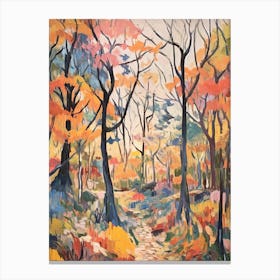 Autumn City Park Painting Daan Forest Park Taipei Canvas Print