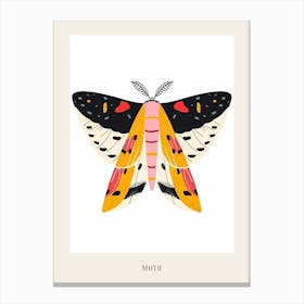 Colourful Insect Illustration Moth 9 Poster Canvas Print