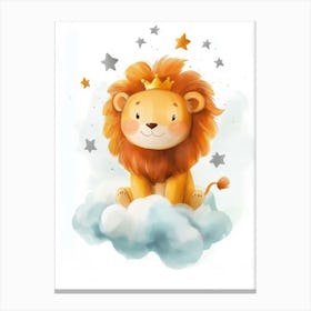 Lion On The Cloud Canvas Print