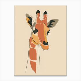 Giraffe - Boho, Line Art 7 Canvas Print