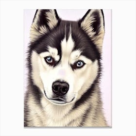 Siberian Husky 3 Watercolour dog Canvas Print
