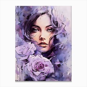 Girl With Roses Canvas Print