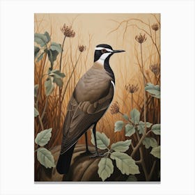 Dark And Moody Botanical Lapwing 1 Canvas Print