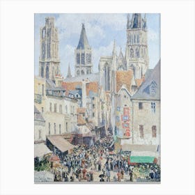 Grocery Street, Rouen (1898), Camille Pissarro Canvas Print
