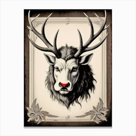 Reindeer Head Canvas Print