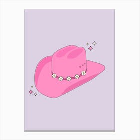 Cowboy Hat Purple And Pink Canvas Print