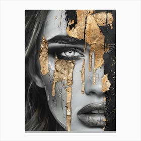 Gold And Black 26 Canvas Print