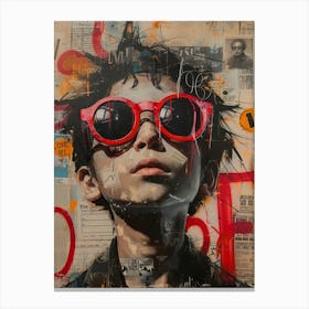 'The Boy With Red Sunglasses' Canvas Print