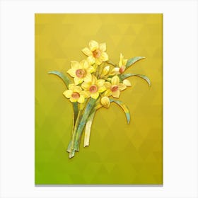 Vintage Chinese Sacred Lily Botanical Art on Empire Yellow n.0987 Canvas Print