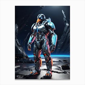 Penguin In Cyborg Body #2 Canvas Print