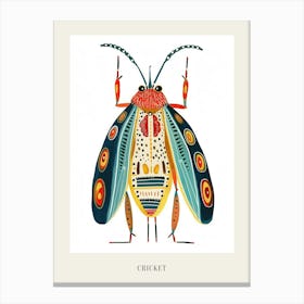 Colourful Insect Illustration Cricket 8 Poster Canvas Print