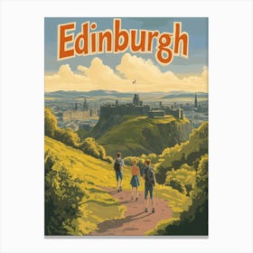 Aihrgdesign A Retro Travel Poster For Edinburgh Featuring Art 7acdf372 23e7 493d Ac2d F02cabf7fe71 0 Canvas Print