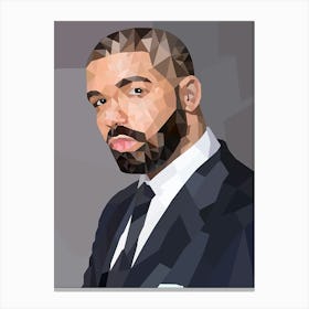 Polygonal Portrait Of Drake Canvas Print