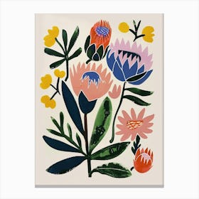 Painted Florals Protea 2 Canvas Print