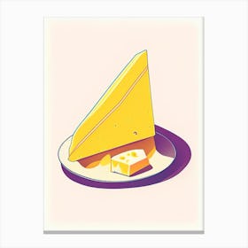 Raclette Cheese Dairy Food Minimal Line Drawing Canvas Print