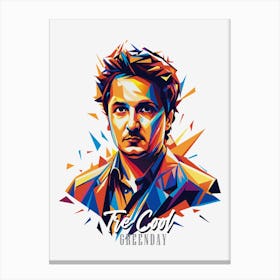 Greenday Tré Cool 2 Portrait Music Icon Style WPAP Pop Art Canvas Print