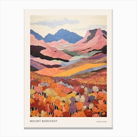 Mount Bierstadt United States 2 Colourful Mountain Illustration Poster Canvas Print
