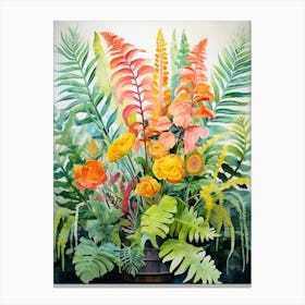 Tropical Plant Painting Boston Fern 3 Canvas Print