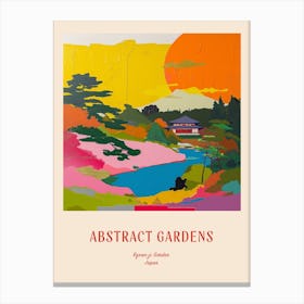 Colourful Gardens Ryoan Ji Garden Japan 8 Red Poster Canvas Print