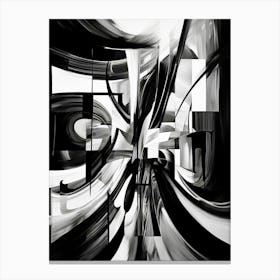 Distorted Reality Abstract Black And White 2 Canvas Print