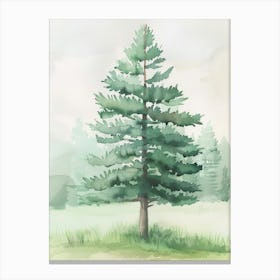 Balsam Tree Atmospheric Watercolour Painting 2 Canvas Print