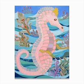 Maximalist Animal Painting Seahorse 2 Canvas Print