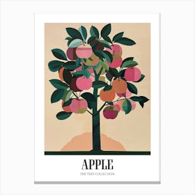 Apple Tree Colourful Illustration 2 Poster Canvas Print