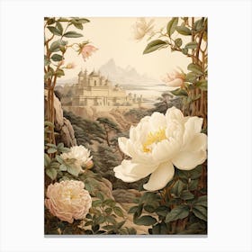 Camellia Flower Victorian Style 3 Canvas Print