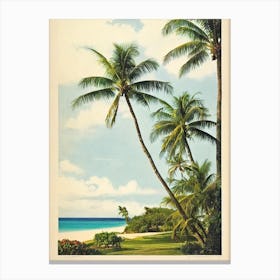 Galley Bay Beach Antigua Vintage Canvas Print