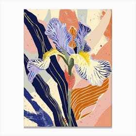 Colourful Flower Illustration Iris 4 Canvas Print