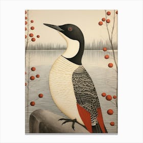 Bird Illustration Loon 4 Canvas Print