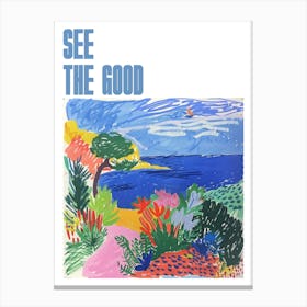 See The Good Poster Seaside Doodle Matisse Style 12 Canvas Print