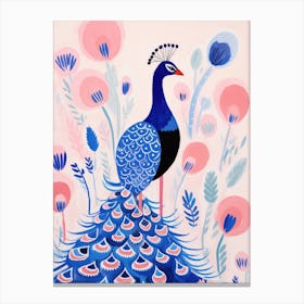 Playful Illustration Of Peacock For Kids Room 2 Canvas Print