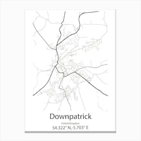 Downpatrick,United Kingdom Minimalist Map Canvas Print