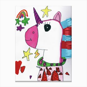 Unicorn drawn by Little Artist O.D.R Canvas Print