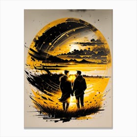 Two People Holding Hands'' Canvas Print