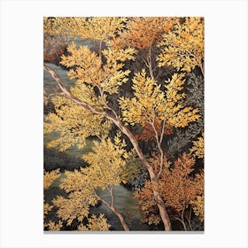 Black Willow 7 Vintage Autumn Tree Print  Canvas Print