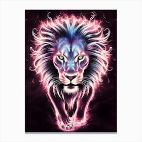 Neon Lion Canvas Print