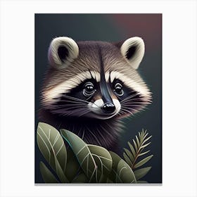 Chiriqui Raccoon Cute Digital Canvas Print