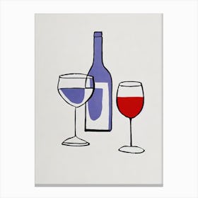 Cabernet Franc Picasso Line Drawing Cocktail Poster Canvas Print