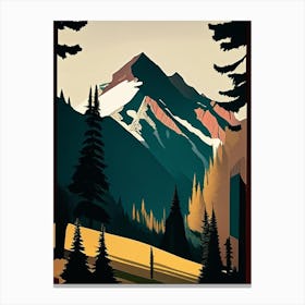 Banff National Park Canada Retro Canvas Print