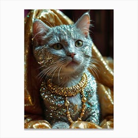 Cat In Gold Canvas Print