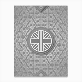 Geometric Glyph Sigil with Hex Array Pattern in Gray n.0165 Canvas Print