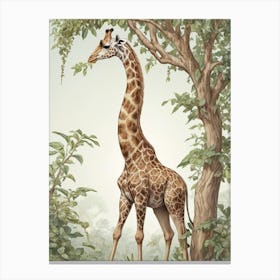 Giraffe Illustration Canvas Print