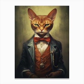 Gangster Cat Abyssinian Cat Canvas Print