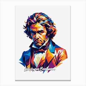 Ludwig Van Beethoven 02 Portrait WPAP Pop Art Canvas Print