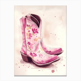 Pink Cowboy Boots 1 Canvas Print