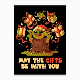 May the Gifts Be With You - Funny Cute Star Christmas Wars Gift Canvas Print