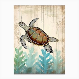 Beach House Sea Turtle  10 Canvas Print