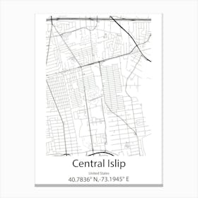 Central Falls,United States Minimalist Map 1 Canvas Print